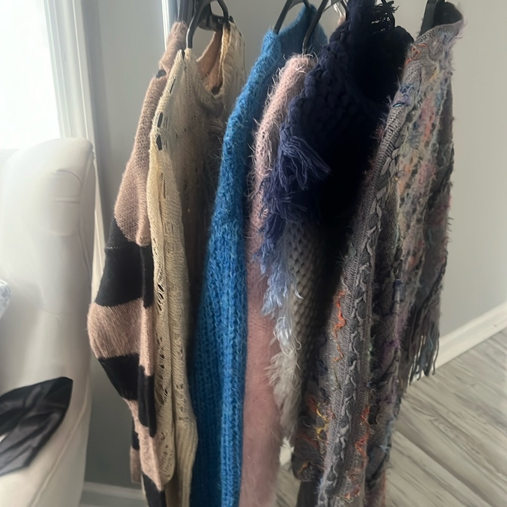 4 sweaters 2 shawls